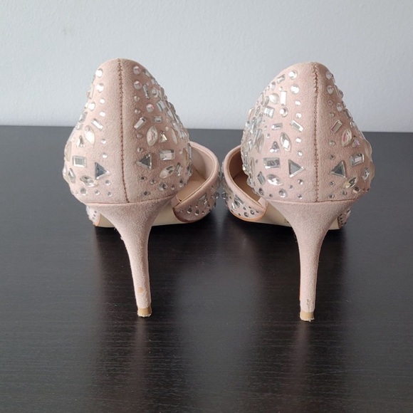 Carvela Kurt Geiger Nude Crystal Embellished Pointed Toe Heels Size 39 - Picture 4 of 7
